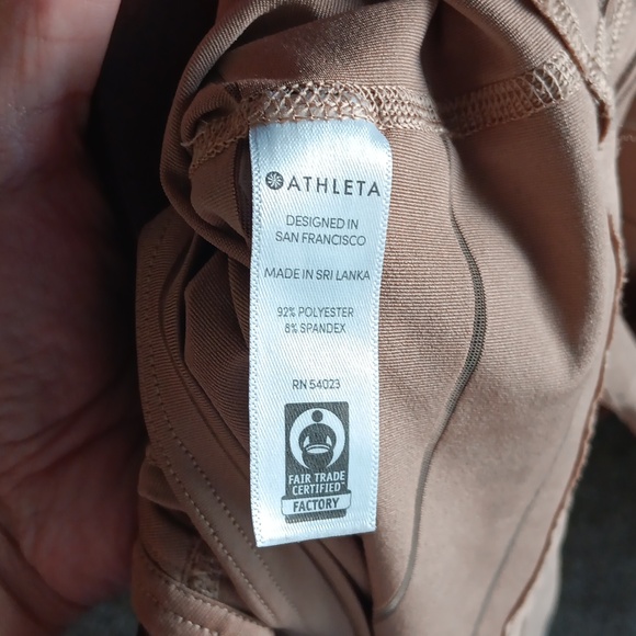 Athleta Light Brown Stripe Mesh High Neck Chi Tank Top - Picture 5 of 7